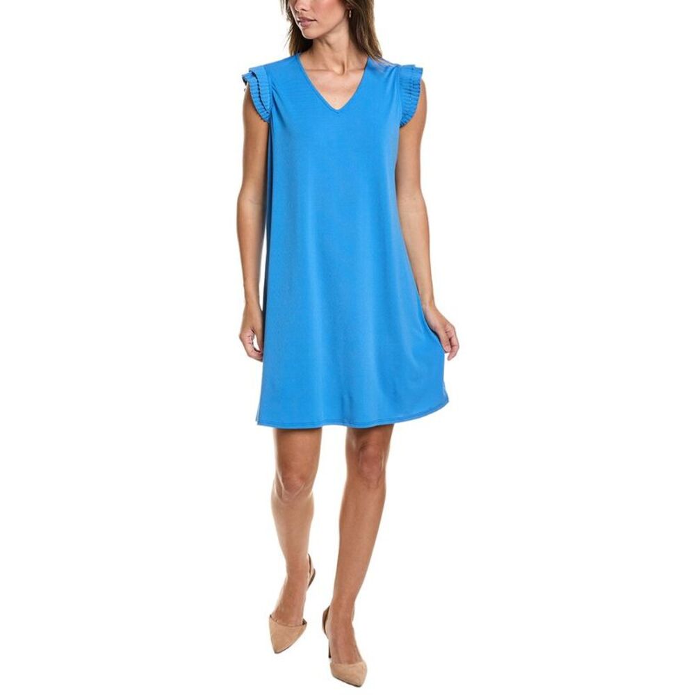 Adrianna Papell Womens Moss Crepe Shift Dress, Blue